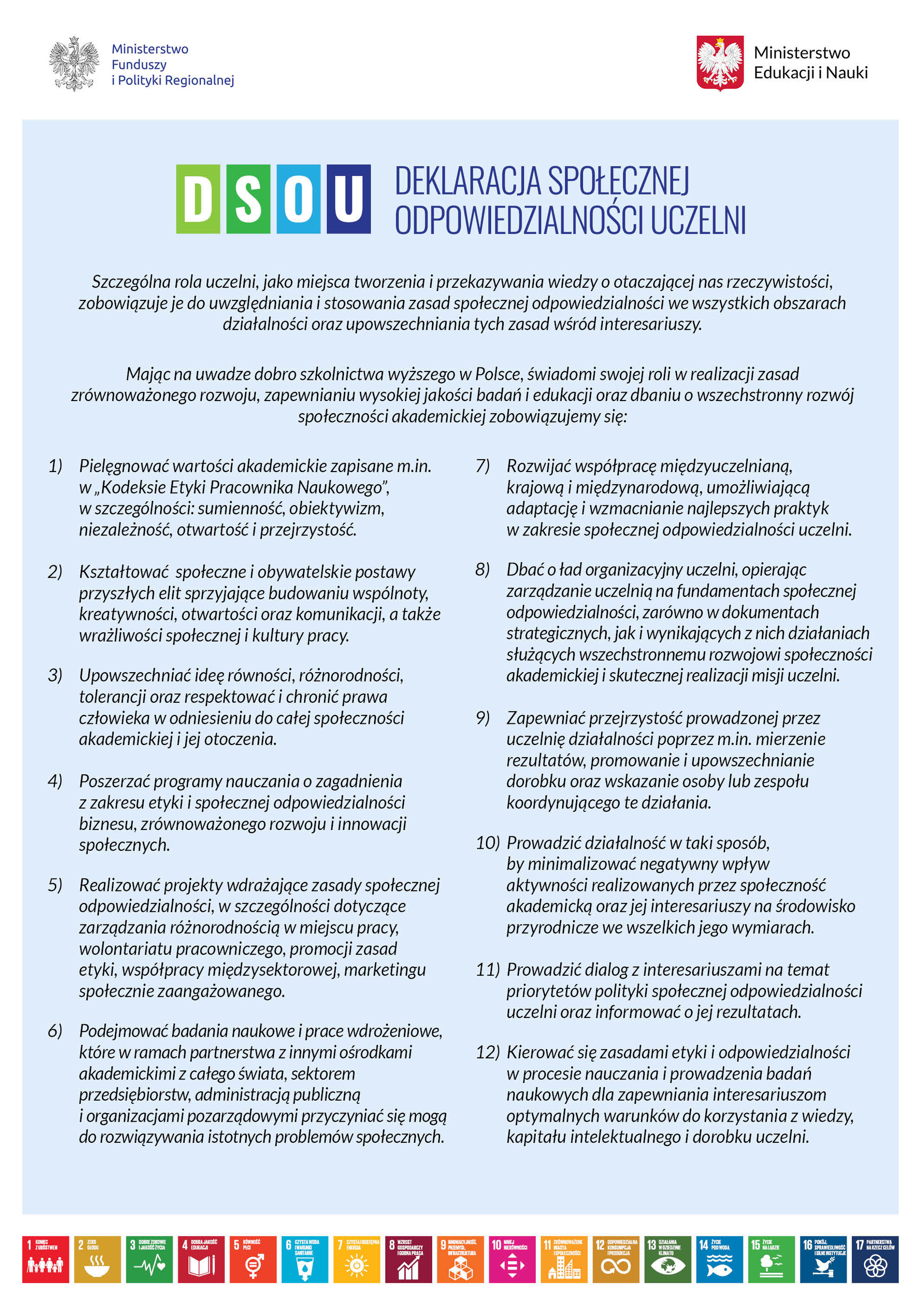 Deklaracja społecznej odpowiedzialności uczelni