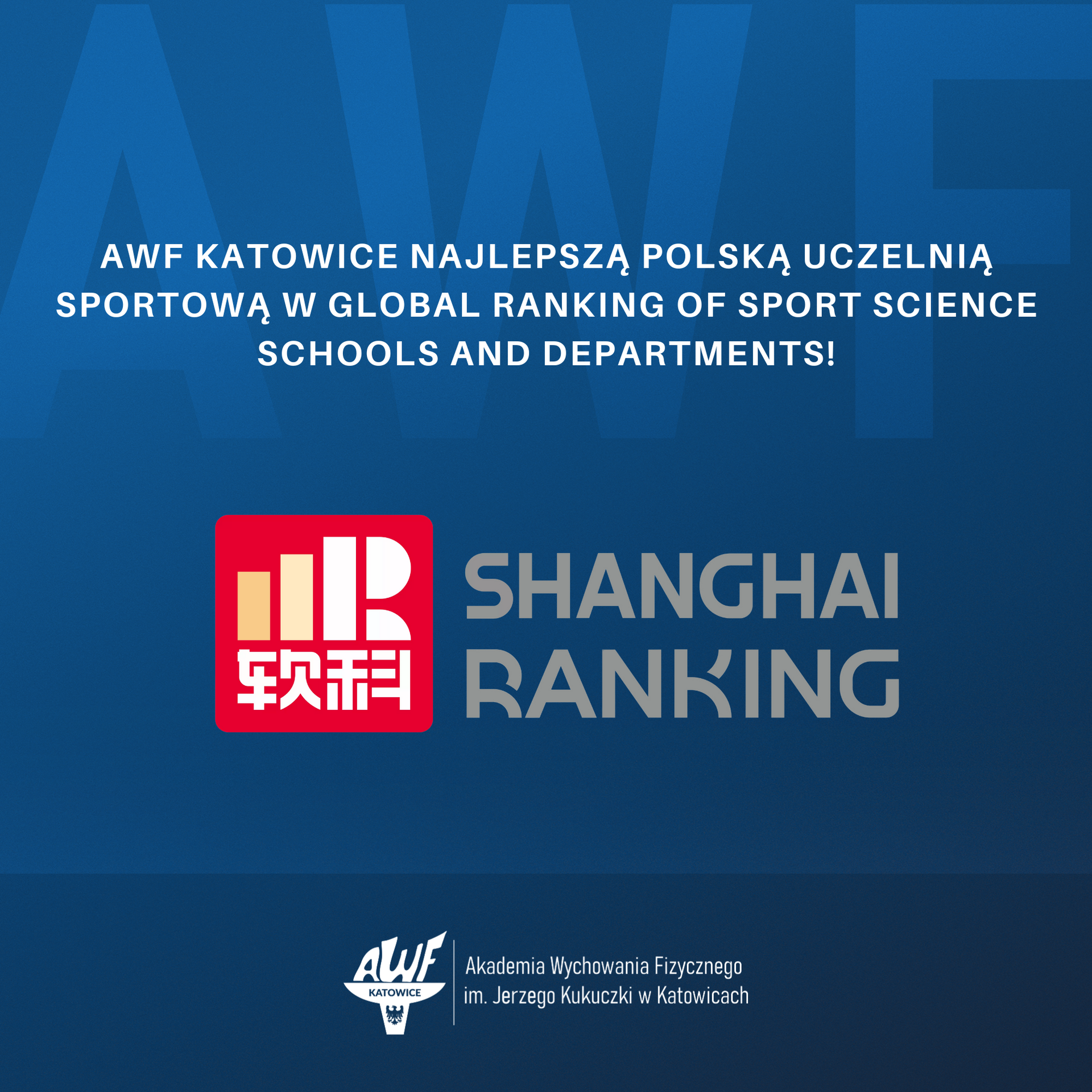 AWF Katowice najlepszą polską uczelnią sportową w Global Ranking of Sport Science Schools
