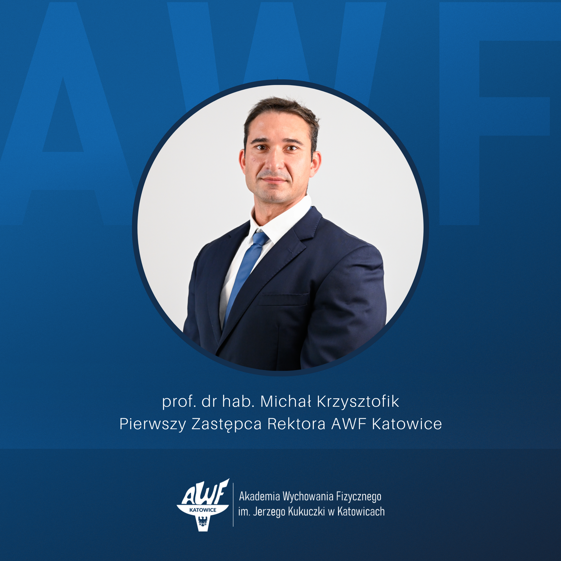 Grafika ze zdjeciem prof. dr. hab Michała Krzysztofika 