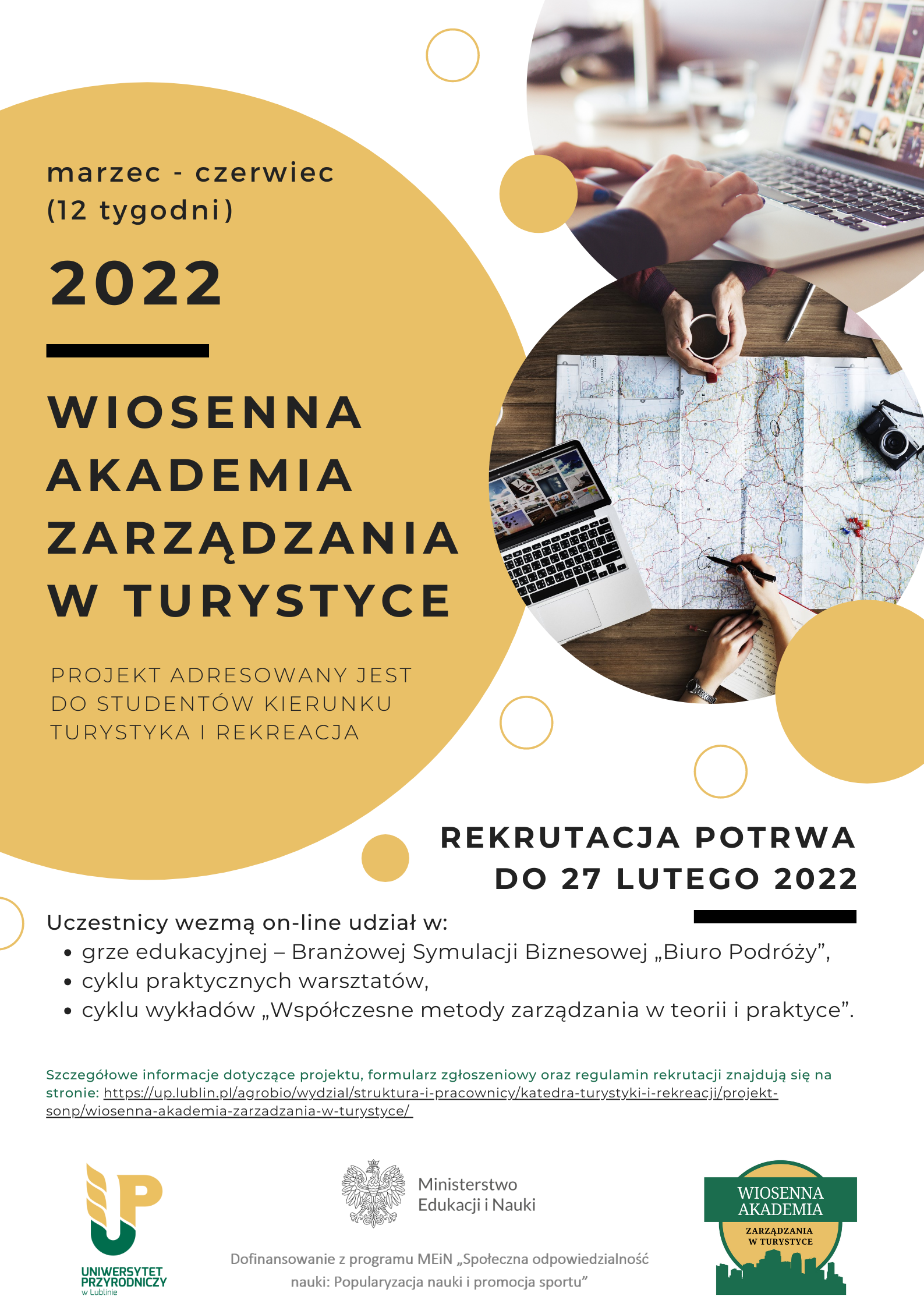 Plakat wiosenna akademia zarzadzania w turystyce
