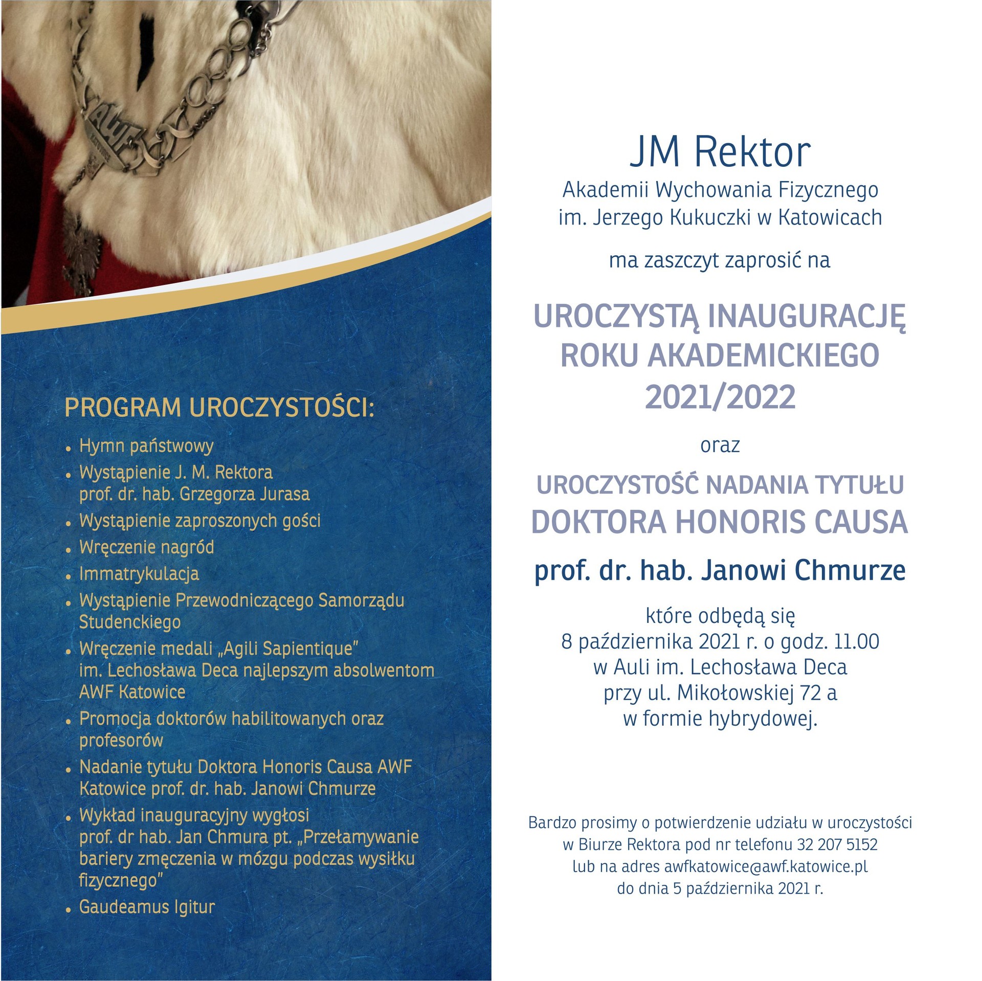 Plakat Uroczystej Inauguracji Roku Akademickiego 2021/2022