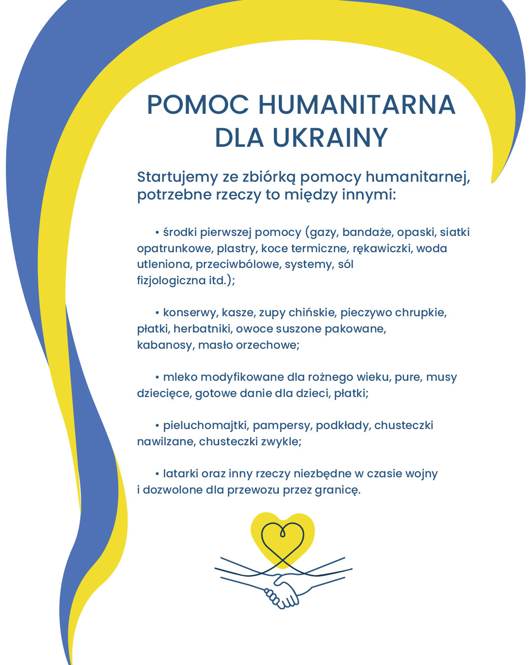 Plakat Pomoc Humanitarna dla Ukrainy