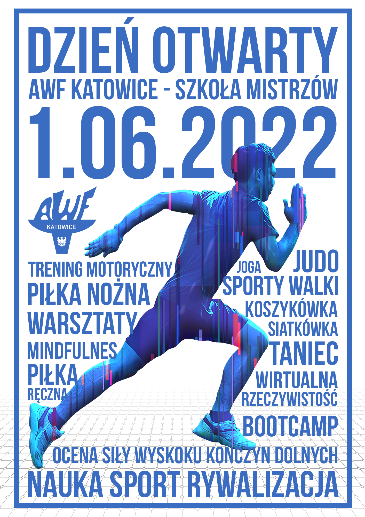 Plakat Dzień Otwarty AWF Katowice 2022