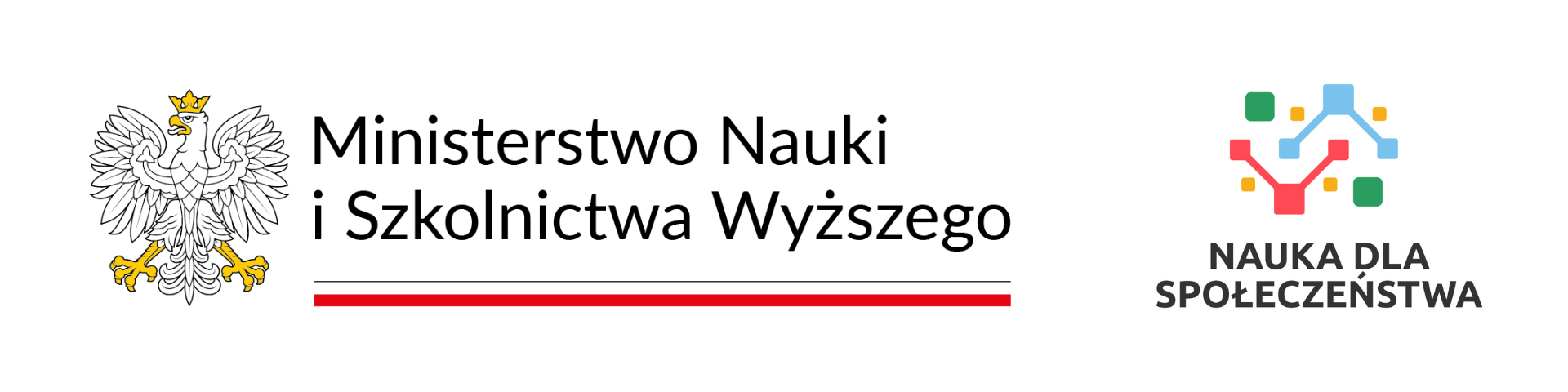 logo Ministerstwa Nauki i Szkolnictwa Wyższego oraz logo Programu Nauka dla społeczeństwa