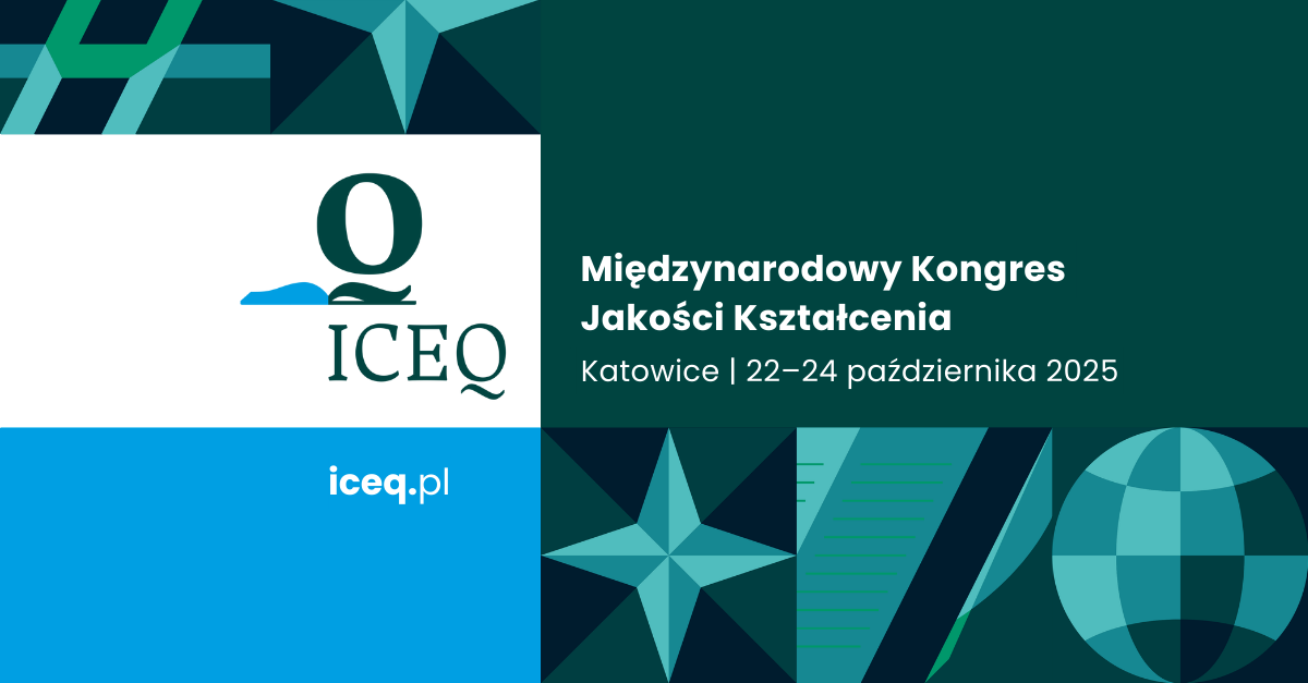 Grfaika zapowiadajaca kolejną edycje Międzynarodowego Kongresu Jakości Kształcenia w dniach 22-24 października 2025
