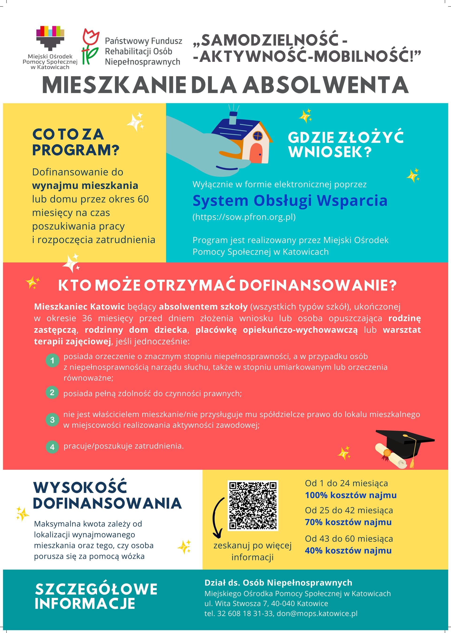 Plakat z informacjami o programie Mieszkanie dla absolwenta
