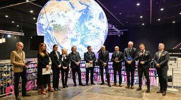 Rektorzy Uczelni organizujacych wydarzenie podczas Ceremoni otwarcia IIX edycji Śląskiego Festiwalu NAuki Katowice